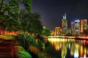 Melbourne, Australia, Night, Lights