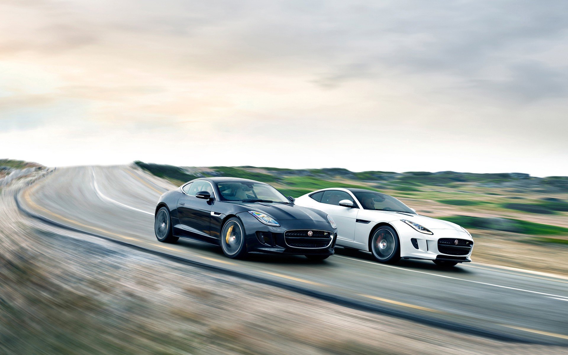 2015, Jaguar F Type, Coupe, Black, White, Road HD ...