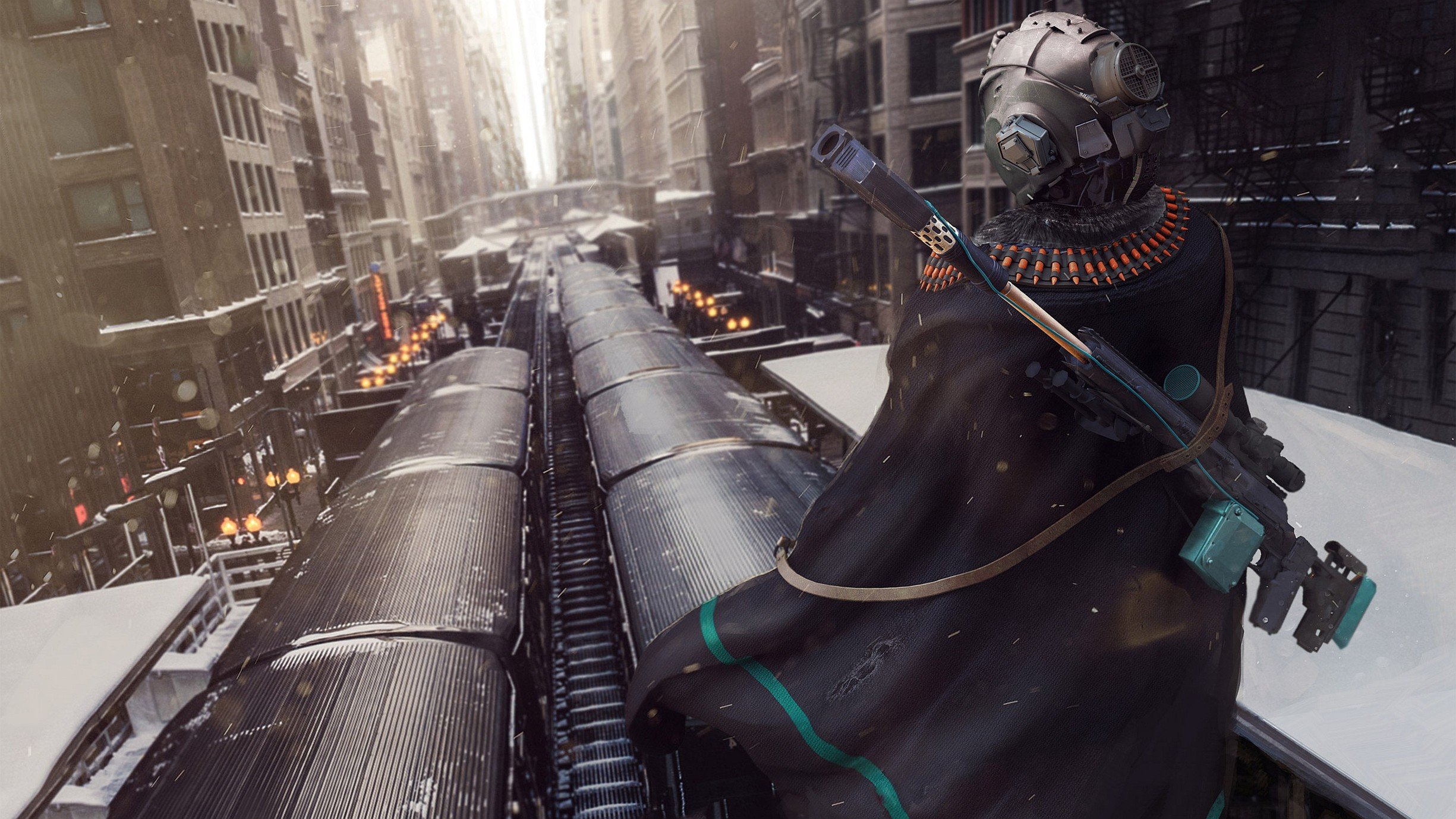 train, Snipers, Mask, War, Metro, Futuristic Wallpaper