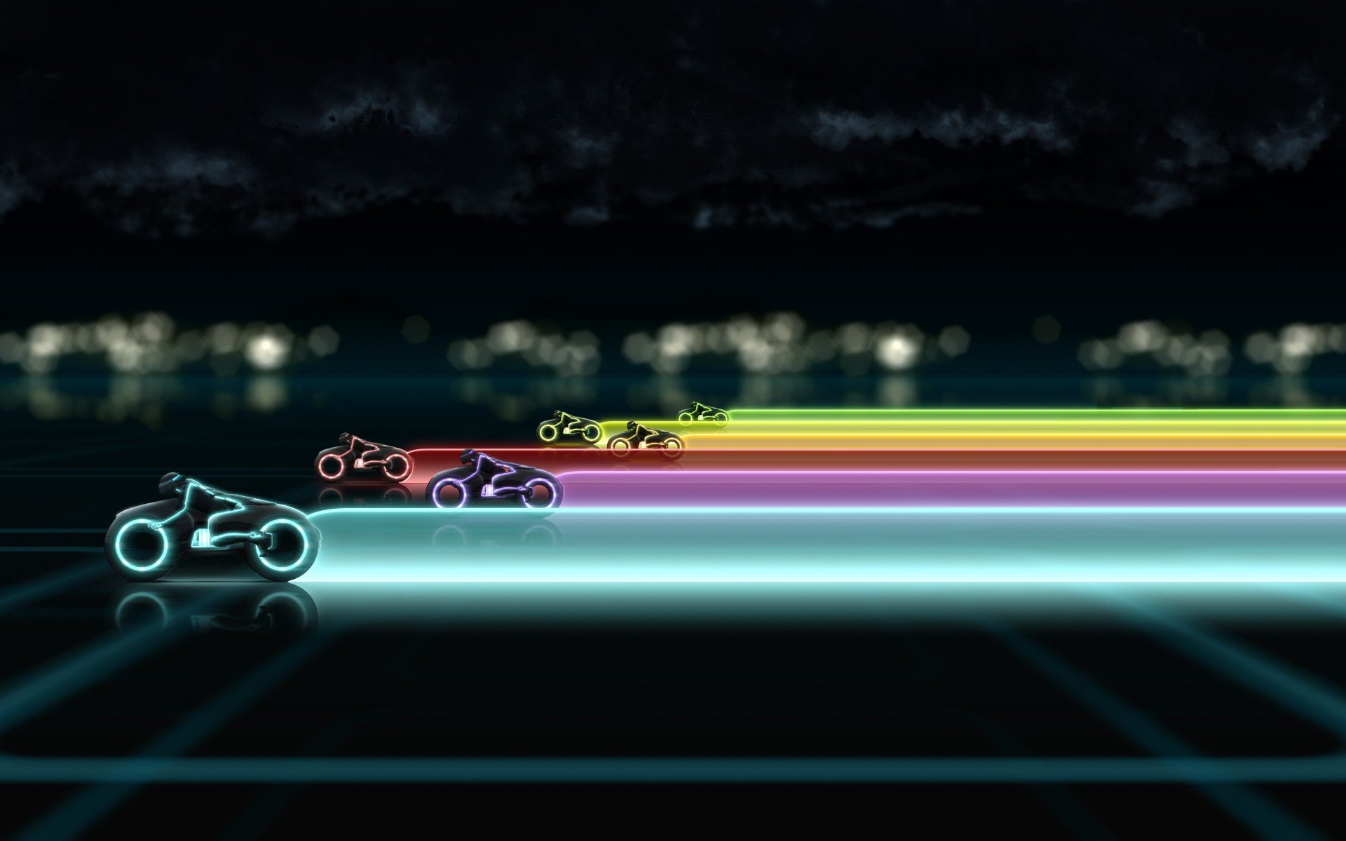 colorful, Tron, Light Cycle Wallpaper