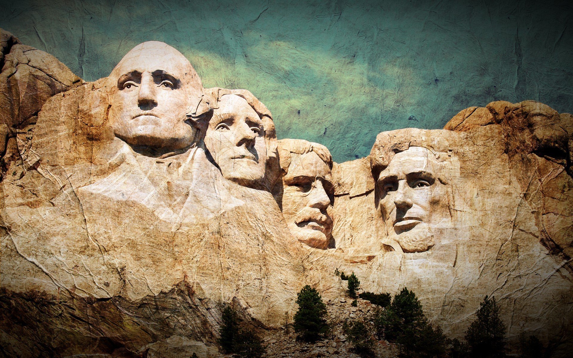 monuments, Mount Rushmore, Mountain, Filter, Presidents Wallpaper