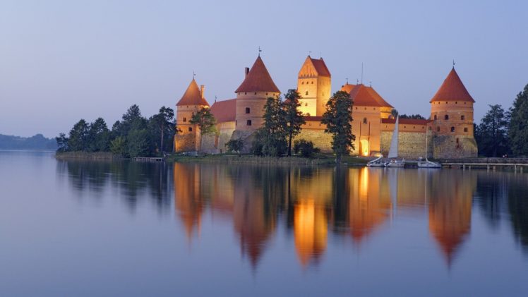 palace, Trakai HD Wallpaper Desktop Background