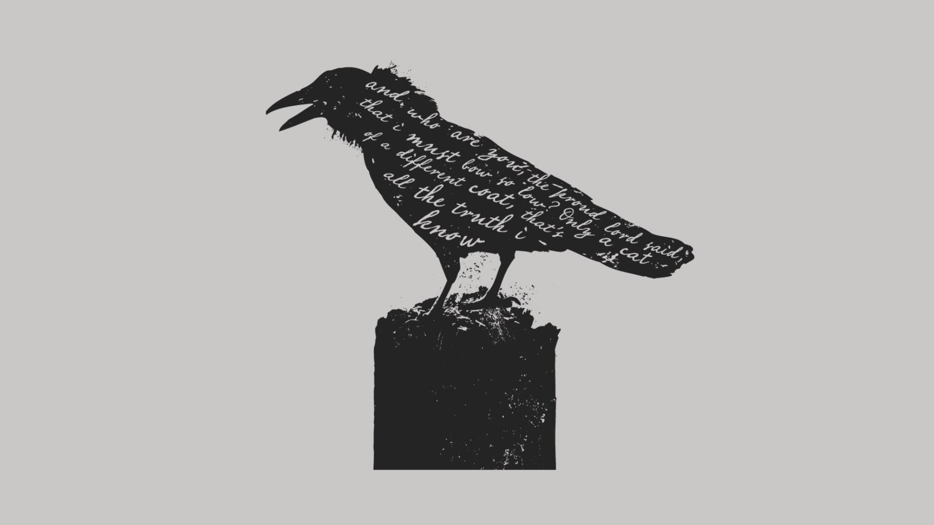 black, Gray, Raven, Poem Wallpaper
