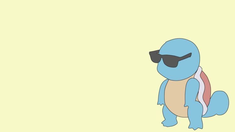 Pokemon, Sunglasses, Blue, Yellow, Squirtle HD Wallpaper Desktop Background