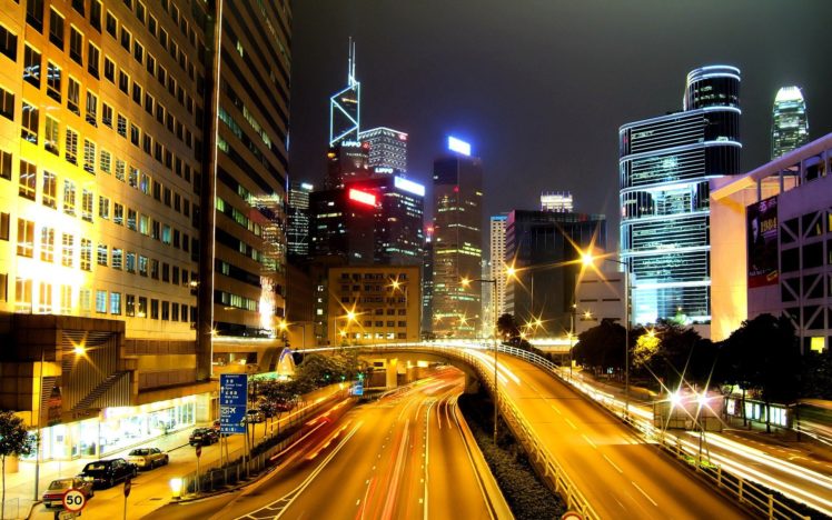 cityscape, Long exposure, Hong Kong, Building HD Wallpaper Desktop Background