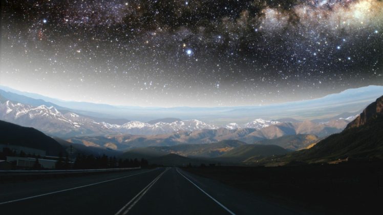 mountain, Valley, Road, Nebula HD Wallpaper Desktop Background