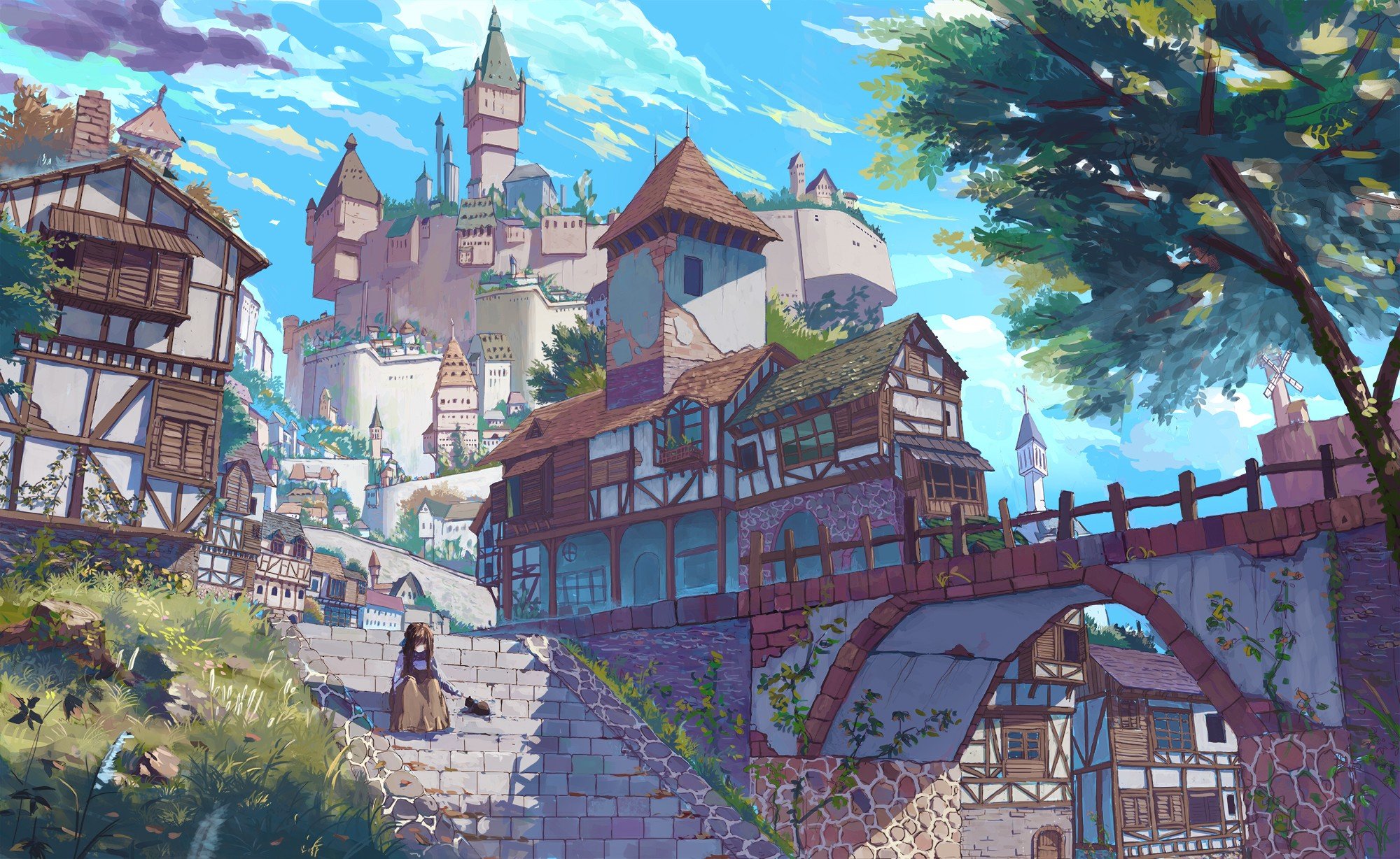 village, Castle Wallpaper