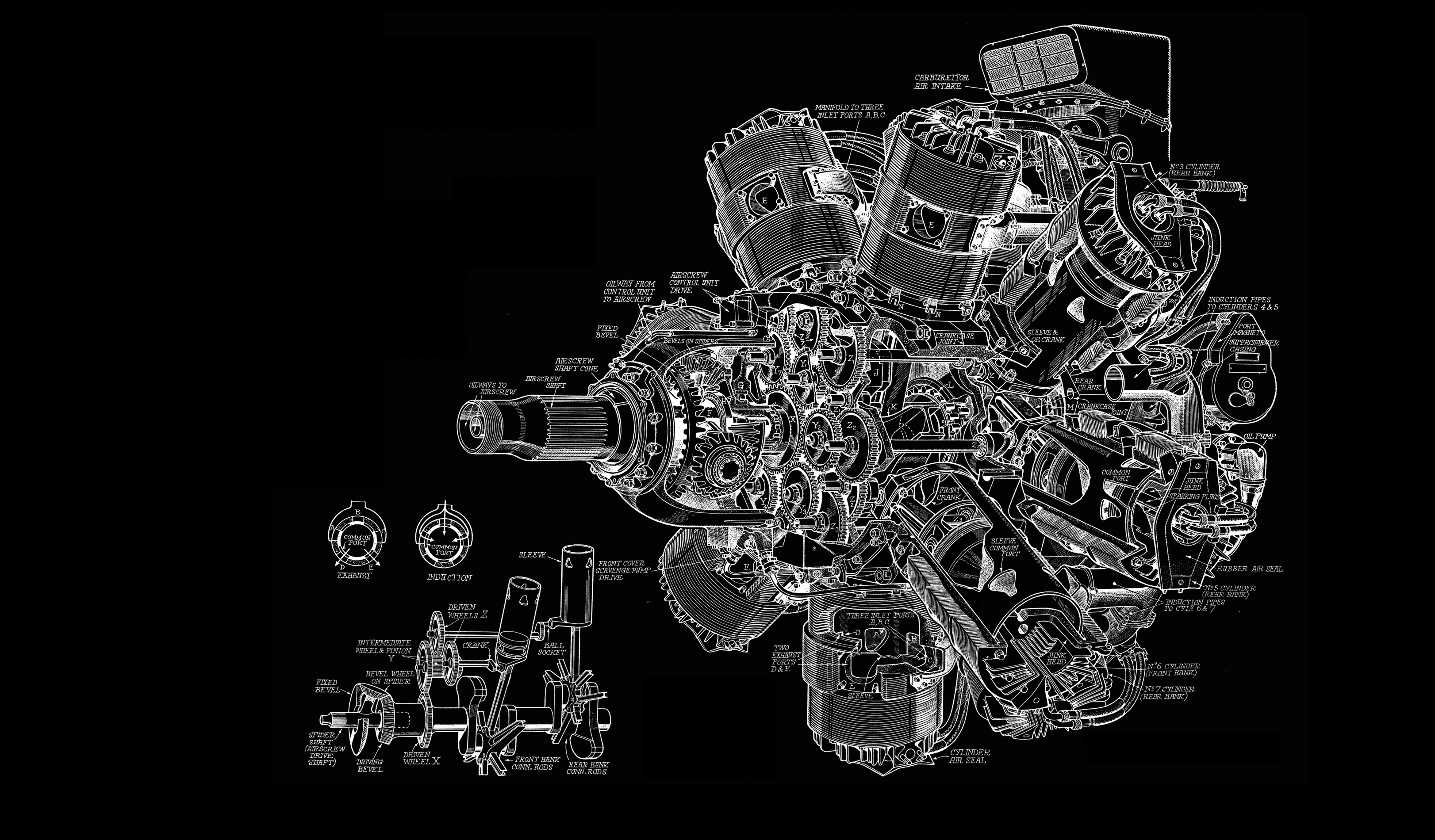 engines, Schematic, Sketches, Engineering, Turbine, Gears Wallpaper