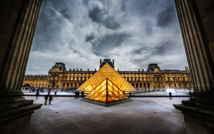 The Louvre, Paris, Museum, Pyramid, Pillar HD Wallpaper Desktop Background