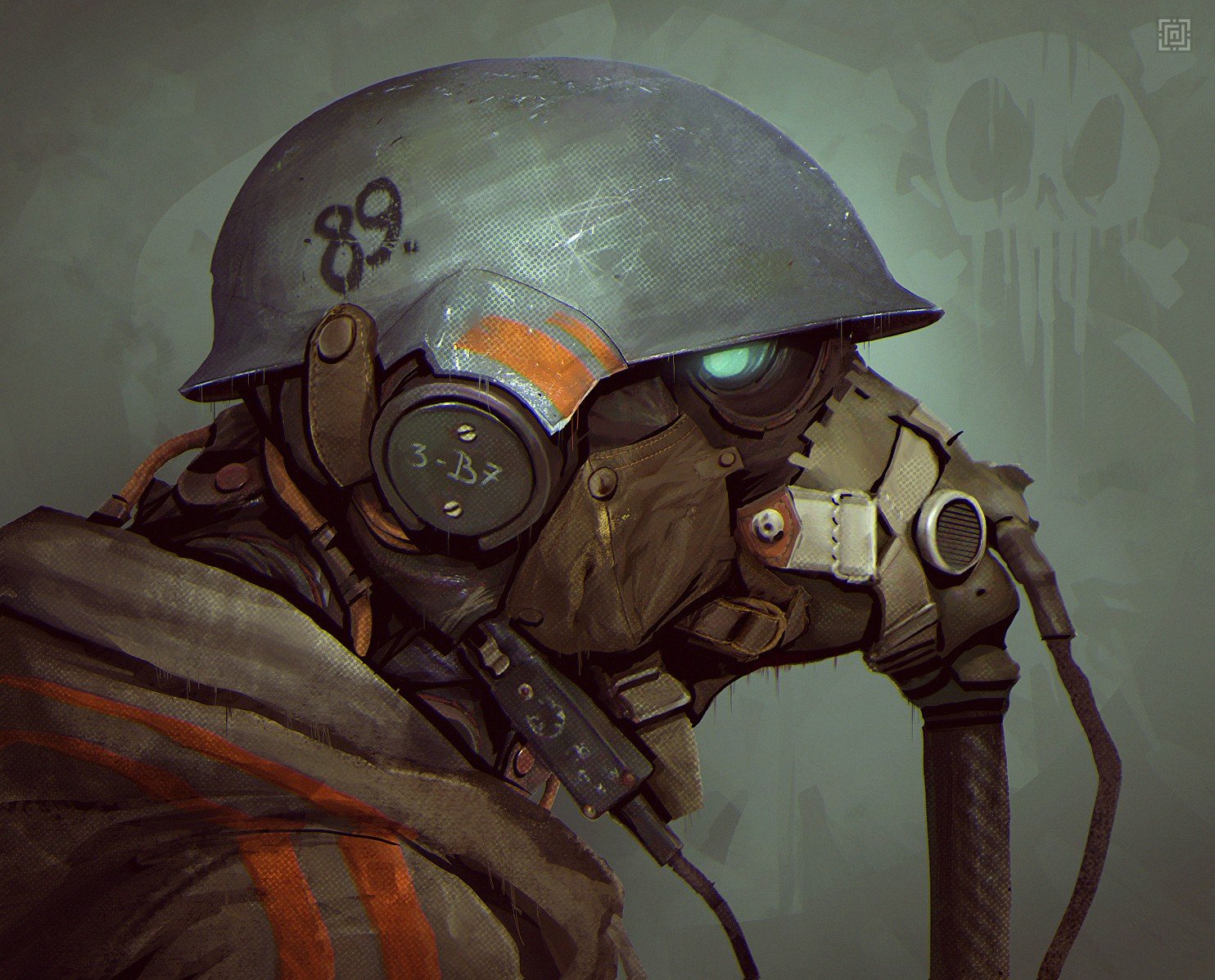 leather armor, Rives Alexis, Helmet, Soldier, Gas masks Wallpaper