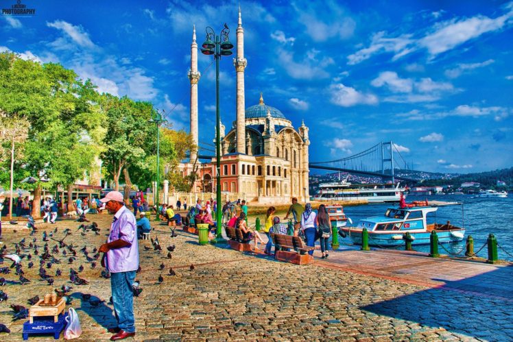 picture frames, Turkey, Istanbul, Islam, Islamic architecture, HDR, Ortaköy Mosque HD Wallpaper Desktop Background