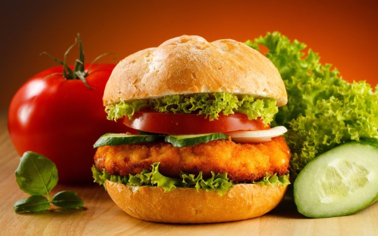 burger, Food, Tomatoes HD Wallpaper Desktop Background