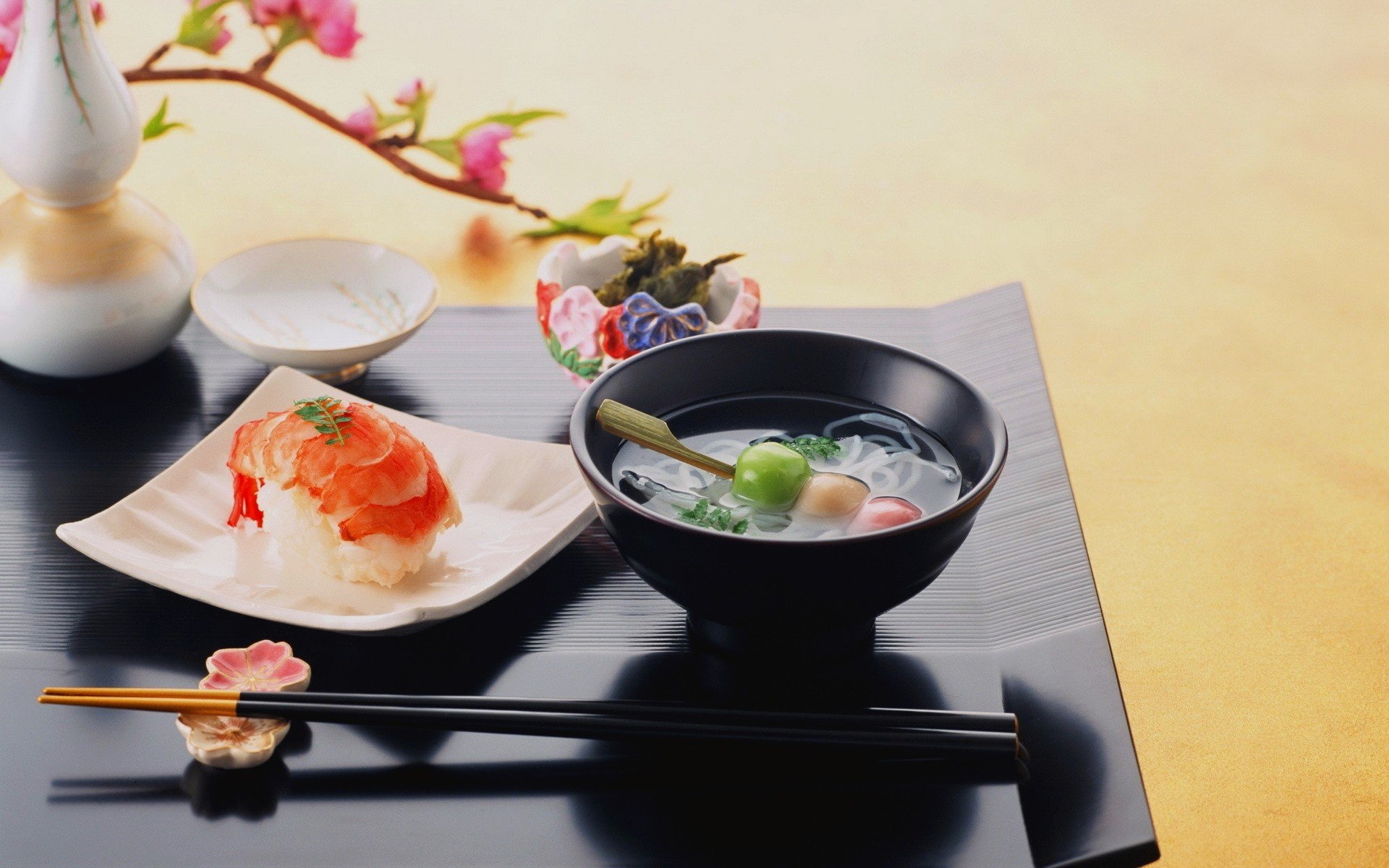 food, Chopsticks, Sushi Wallpaper