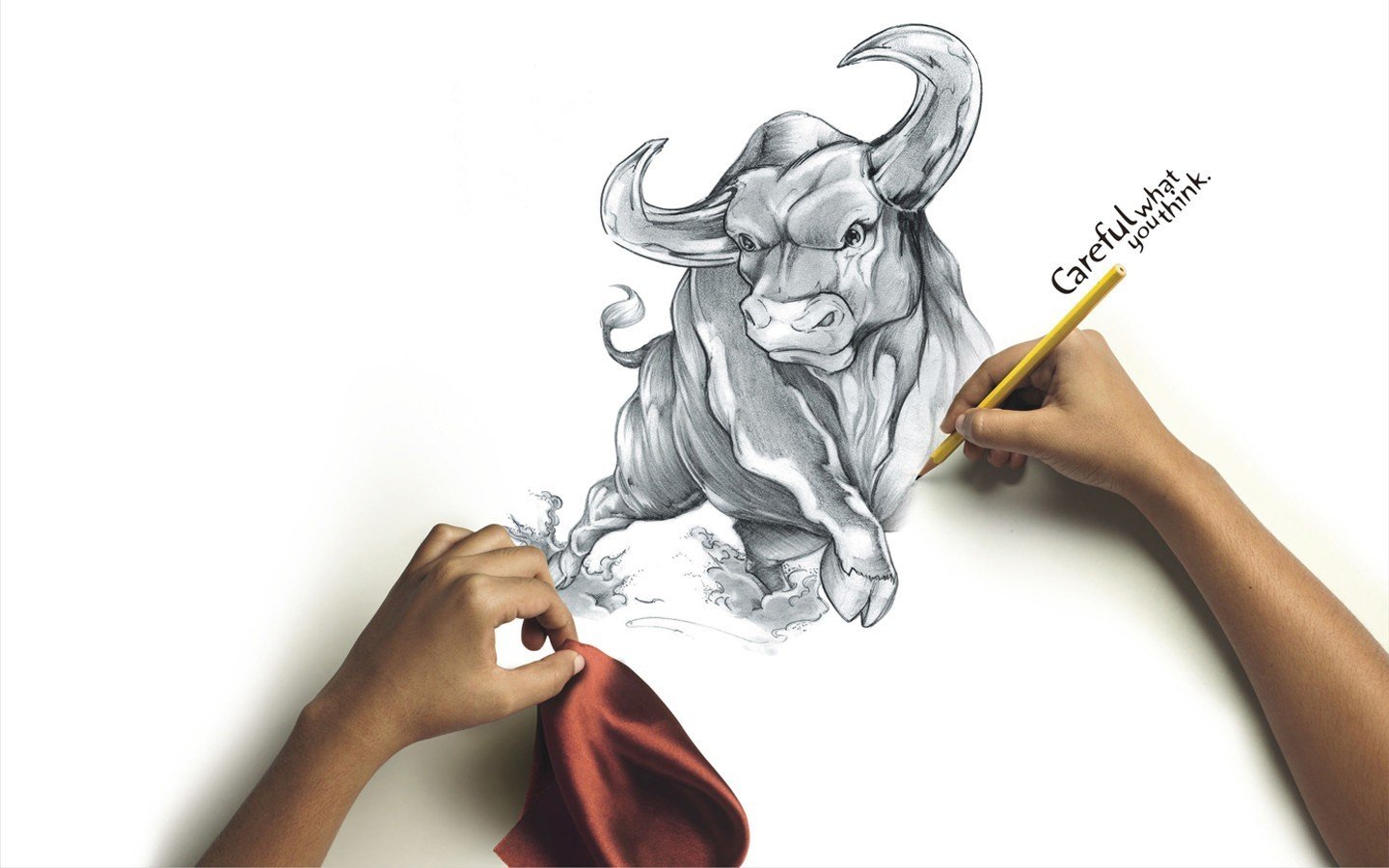 drawing, Bull Wallpaper