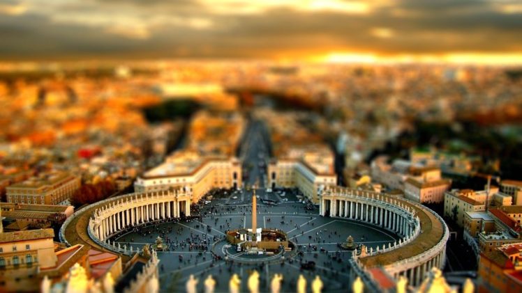 tilt shift, Rome, Blurred, Cityscape HD Wallpaper Desktop Background
