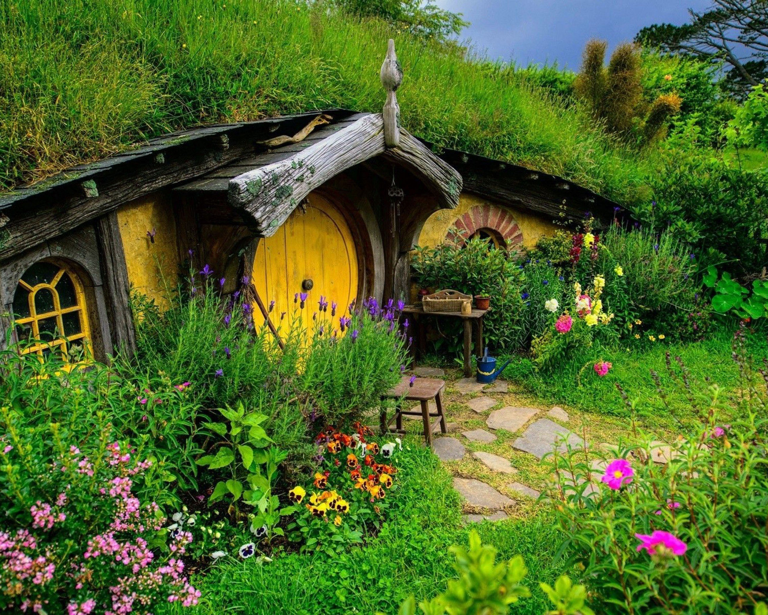 Hobbits, House, Cottage, Garden Wallpaper