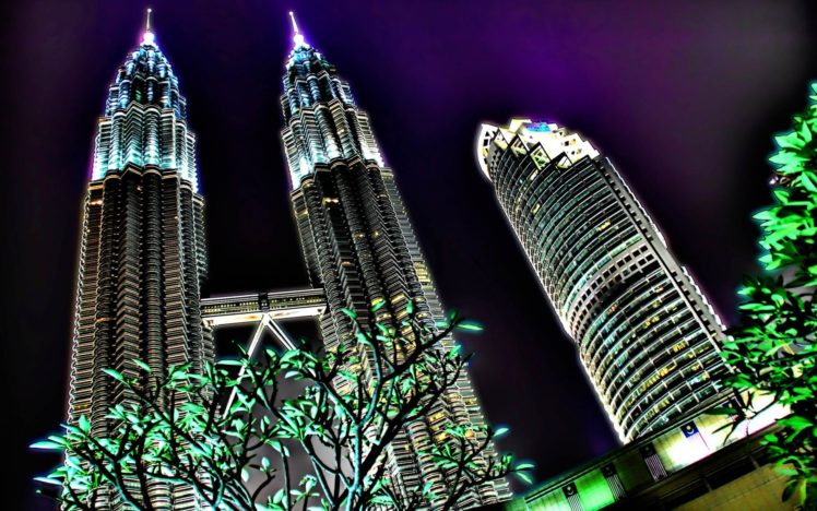 building, City, Architecture, Glowing, Malaysia, Kuala Lumpur HD Wallpaper Desktop Background