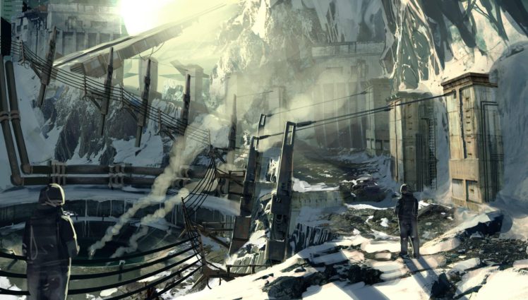 snow, Mountain, Sunlight, Smoke, Guards, Concept art, Killzone HD Wallpaper Desktop Background