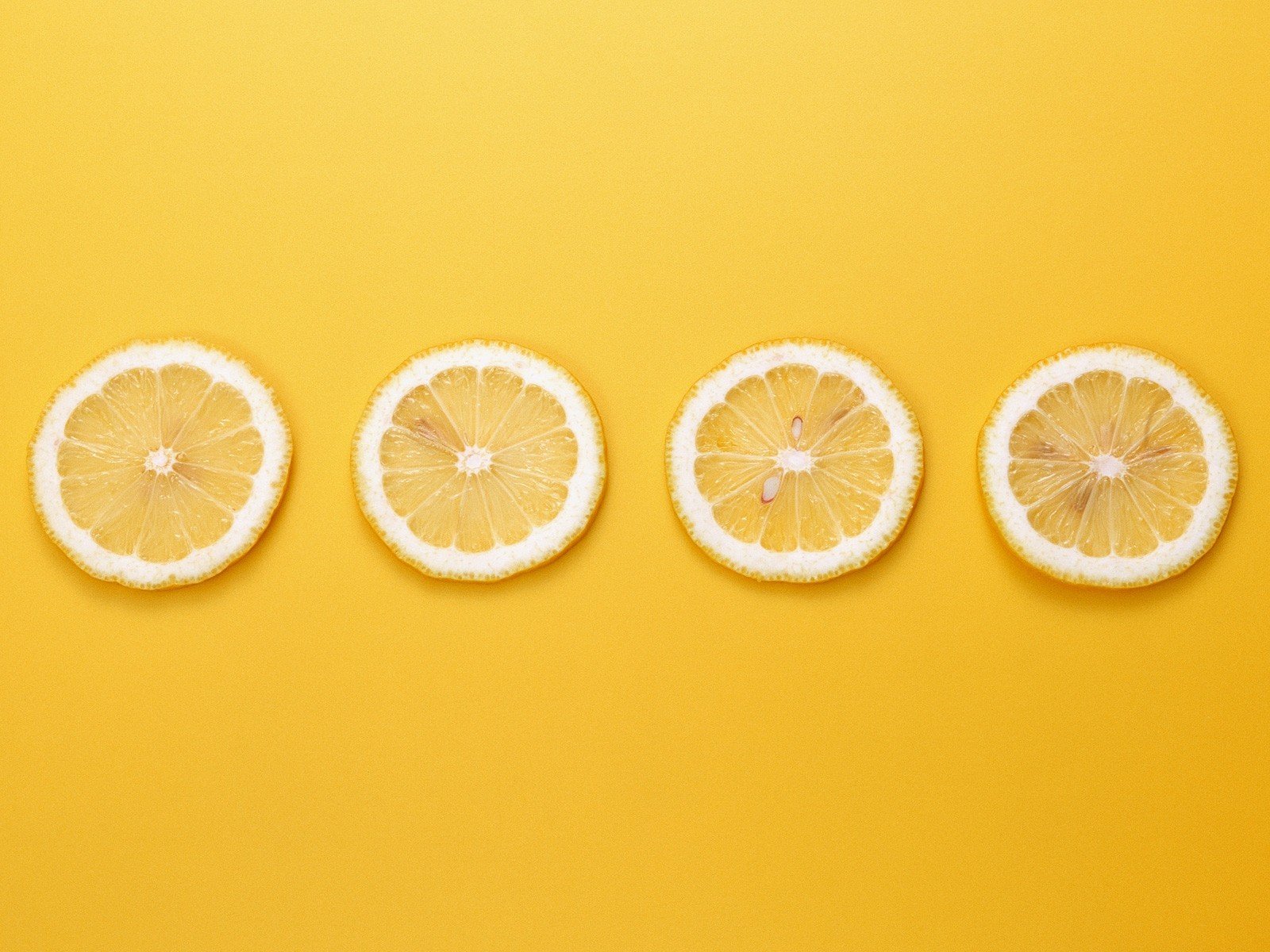 yellow background, Lemons, Minimalism Wallpaper