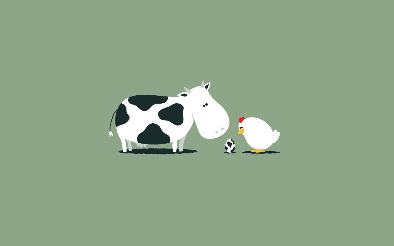 cows, Chickens, Eggs Wallpaper