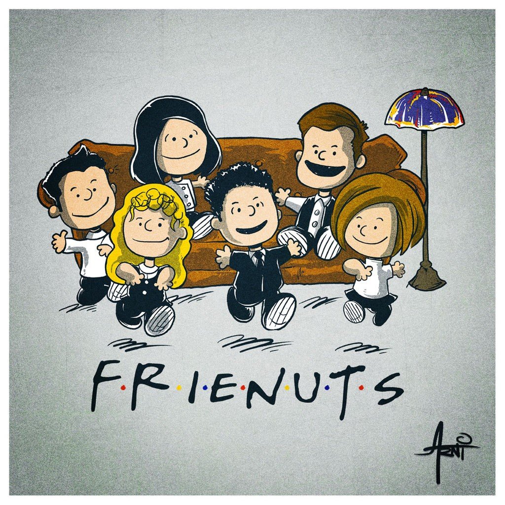 Friends (TV series), Peanuts (comic), Crossover Wallpaper