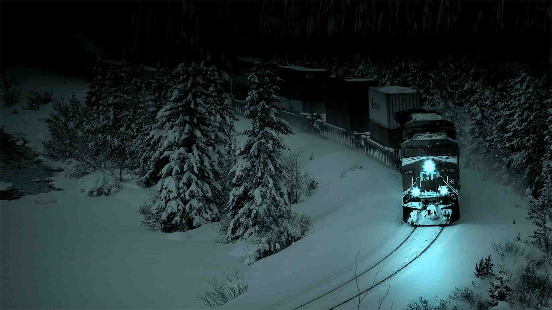 photography, Freight train, Train, Diesel locomotives, Night, Snow Wallpaper