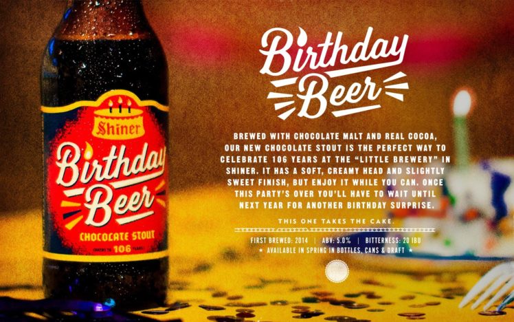 beer, Shiner, Chocolate, Happy birthday HD Wallpaper Desktop Background