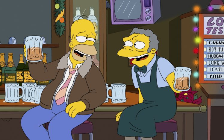 The Simpsons, Beer, Homer Simpson, Moe Sizlack, Bar HD Wallpaper Desktop Background