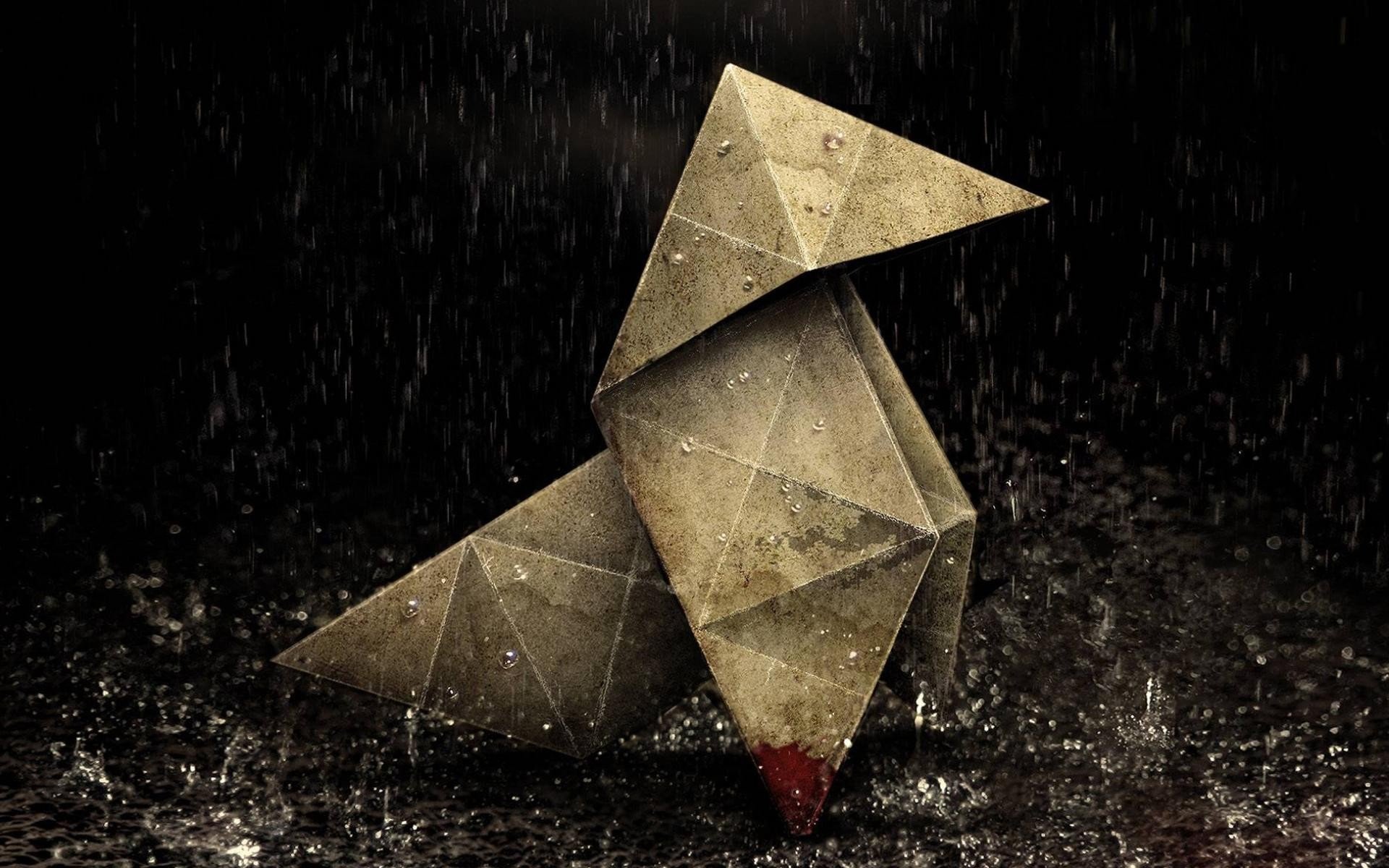 origami, Heavy rain Wallpaper