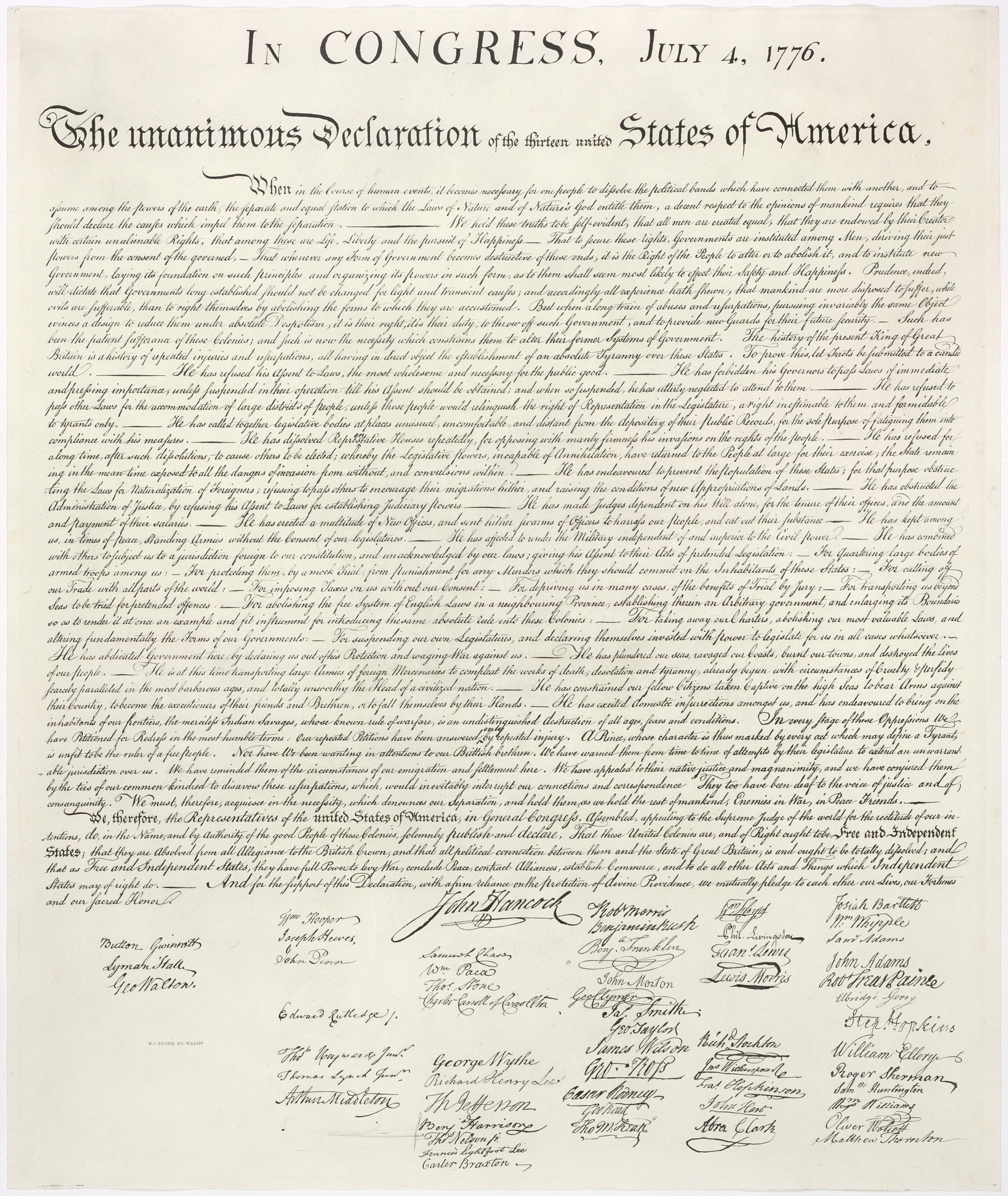 Declaration of Independence, Calligraphy Wallpaper