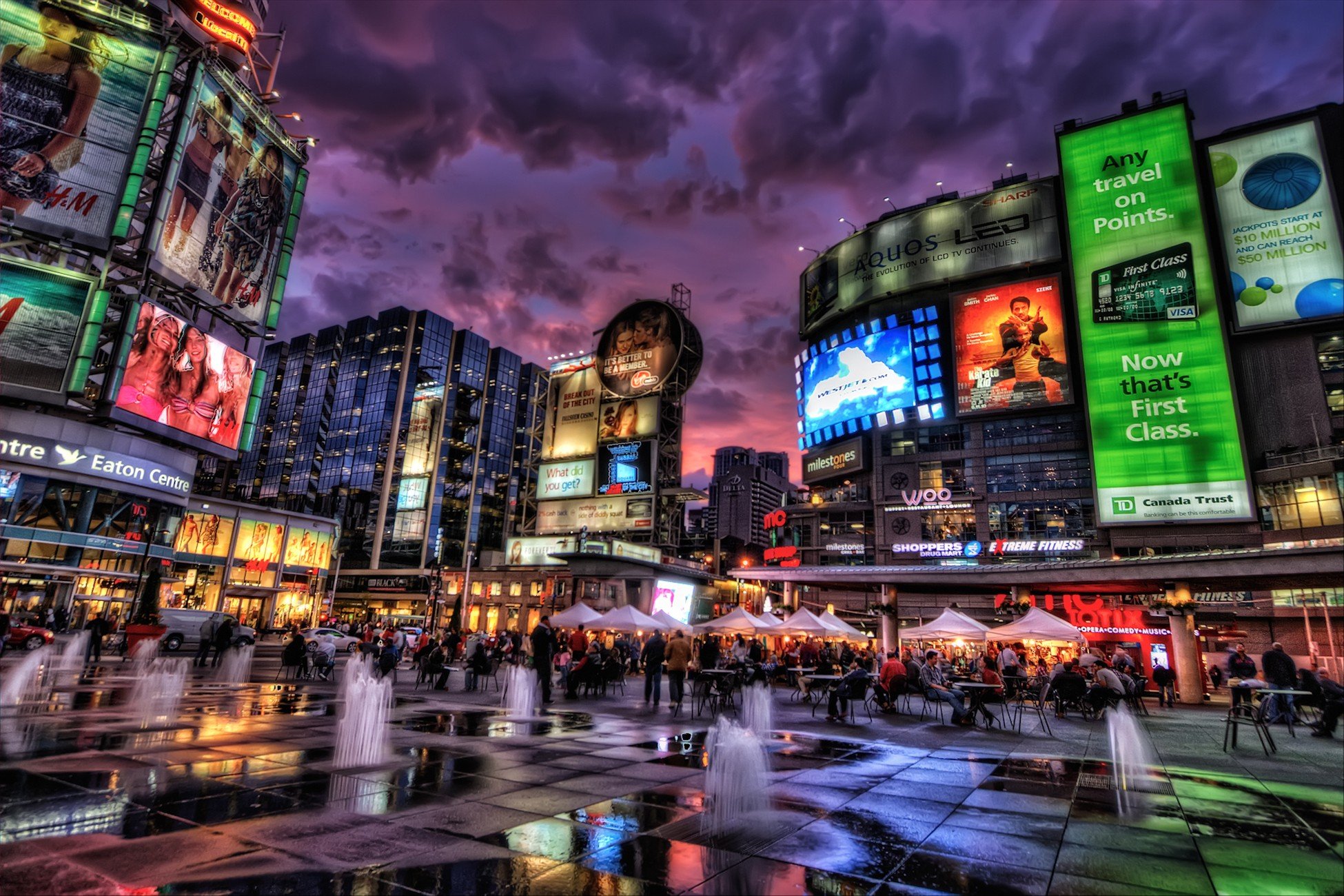HDR, Cityscape, Town square, Toronto, Canada HD Wallpapers / Desktop