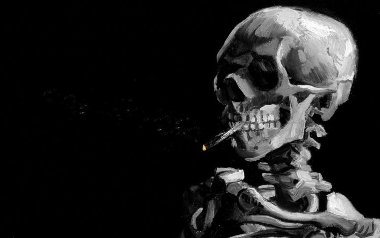 smoke, Bones, Black, Death HD Wallpaper Desktop Background
