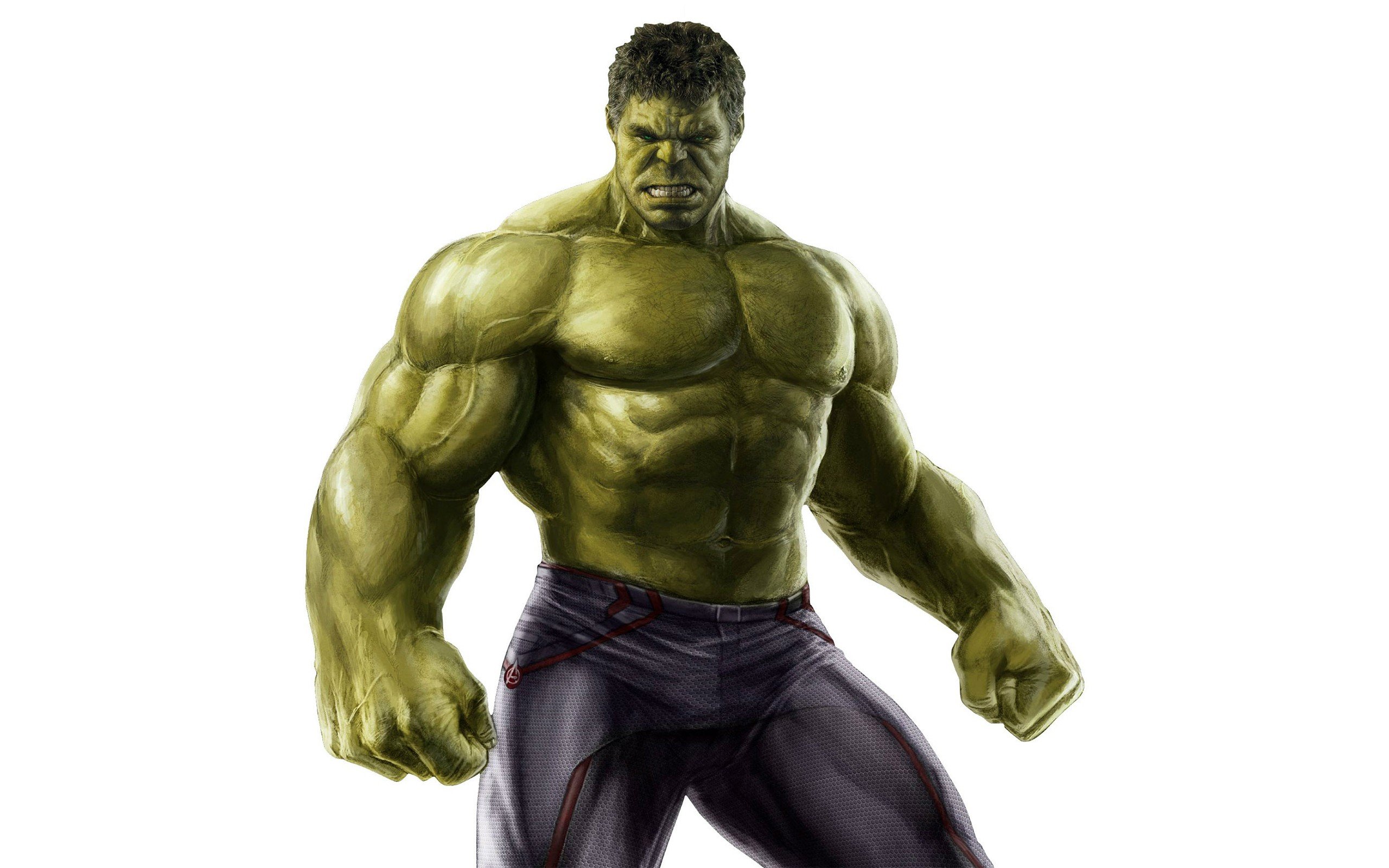 Hulk, Superhero, White background Wallpaper