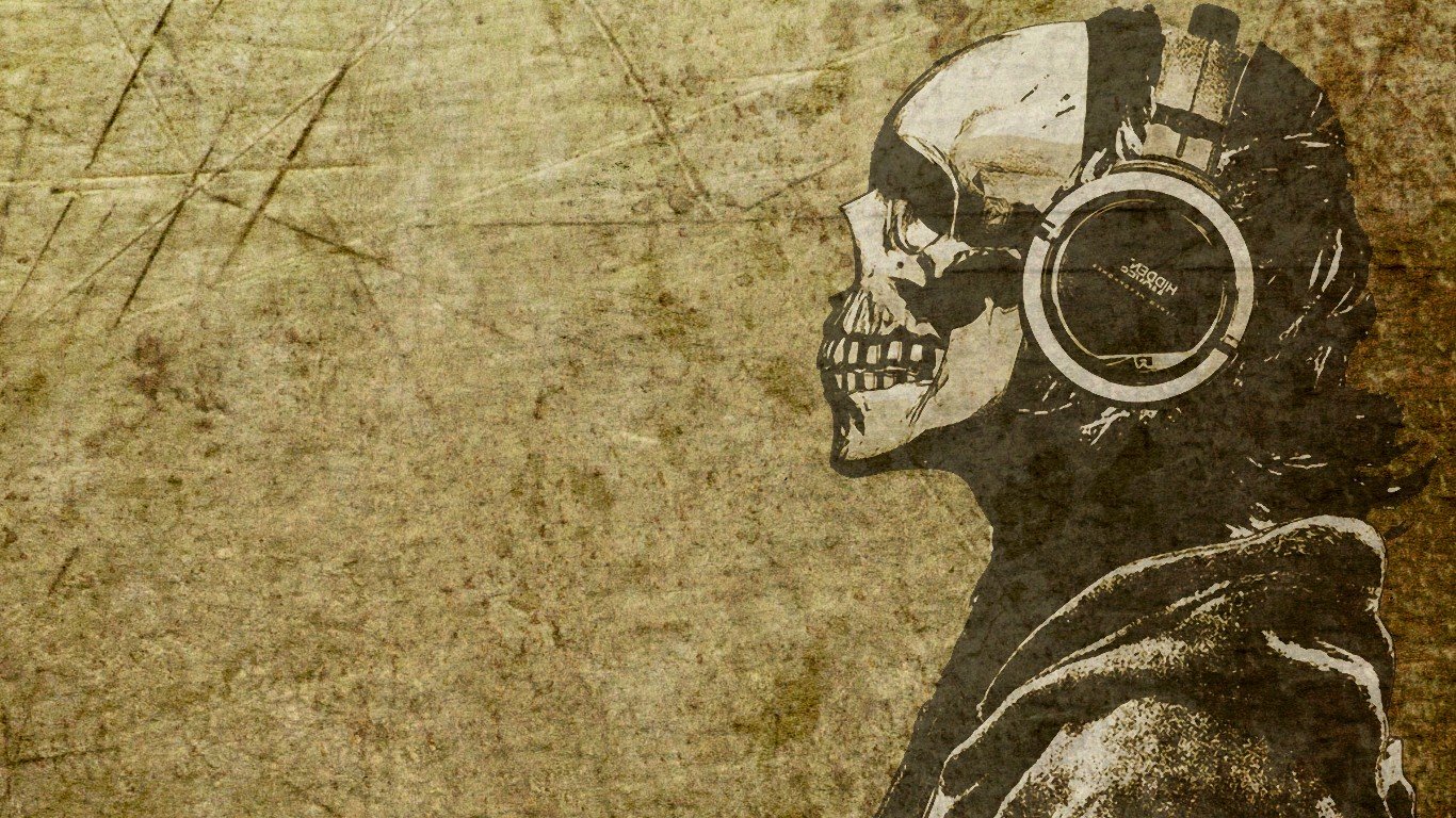 bones, Sound, Skull, Headphones Wallpaper