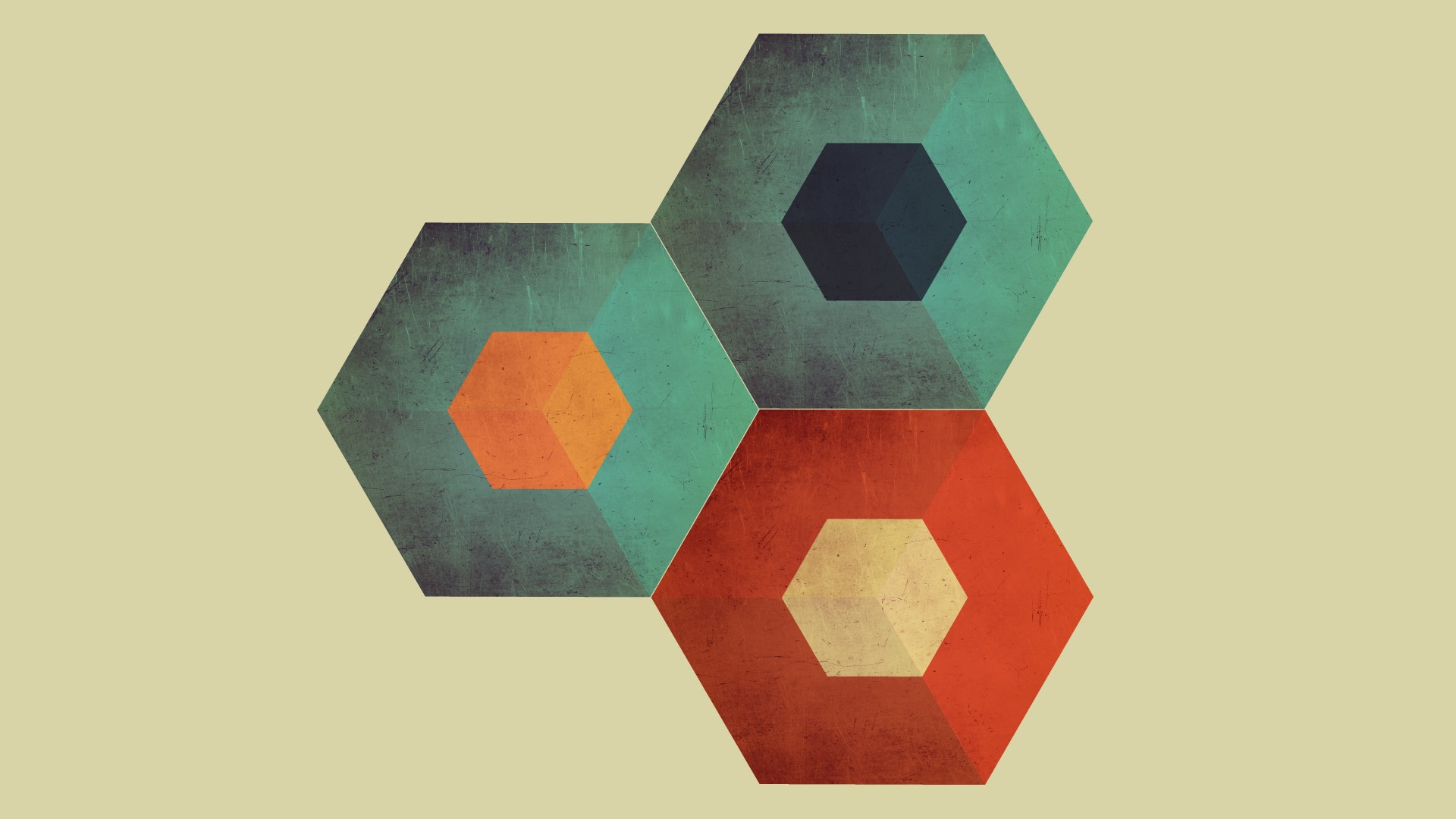 low poly, Hexagon Wallpaper