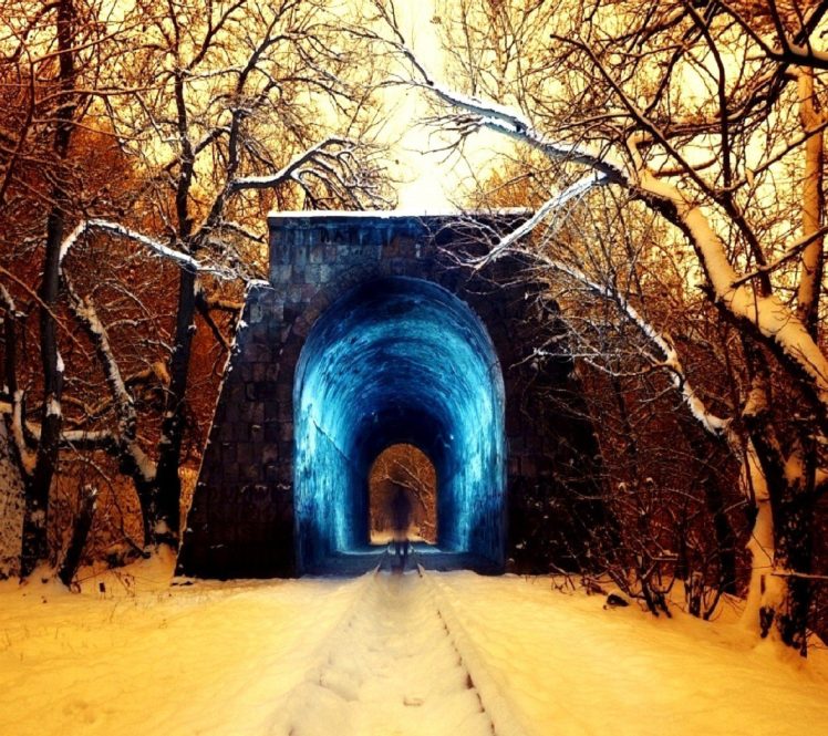 snow, Tunnel HD Wallpaper Desktop Background