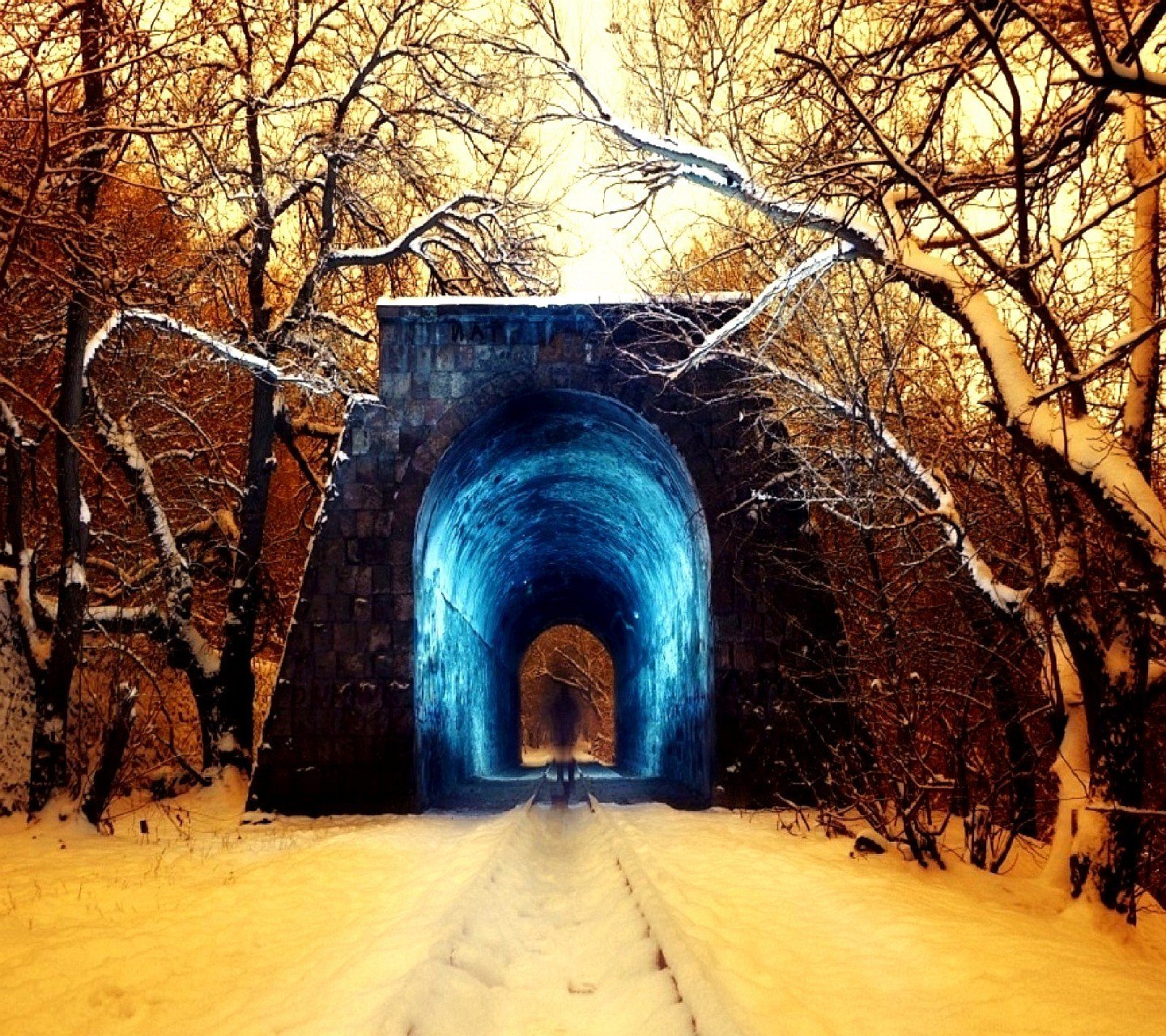 snow, Tunnel Wallpaper