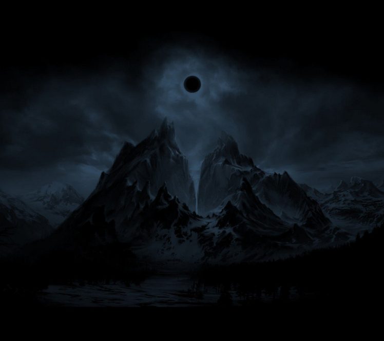 mountain, Eclipse, Night HD Wallpaper Desktop Background