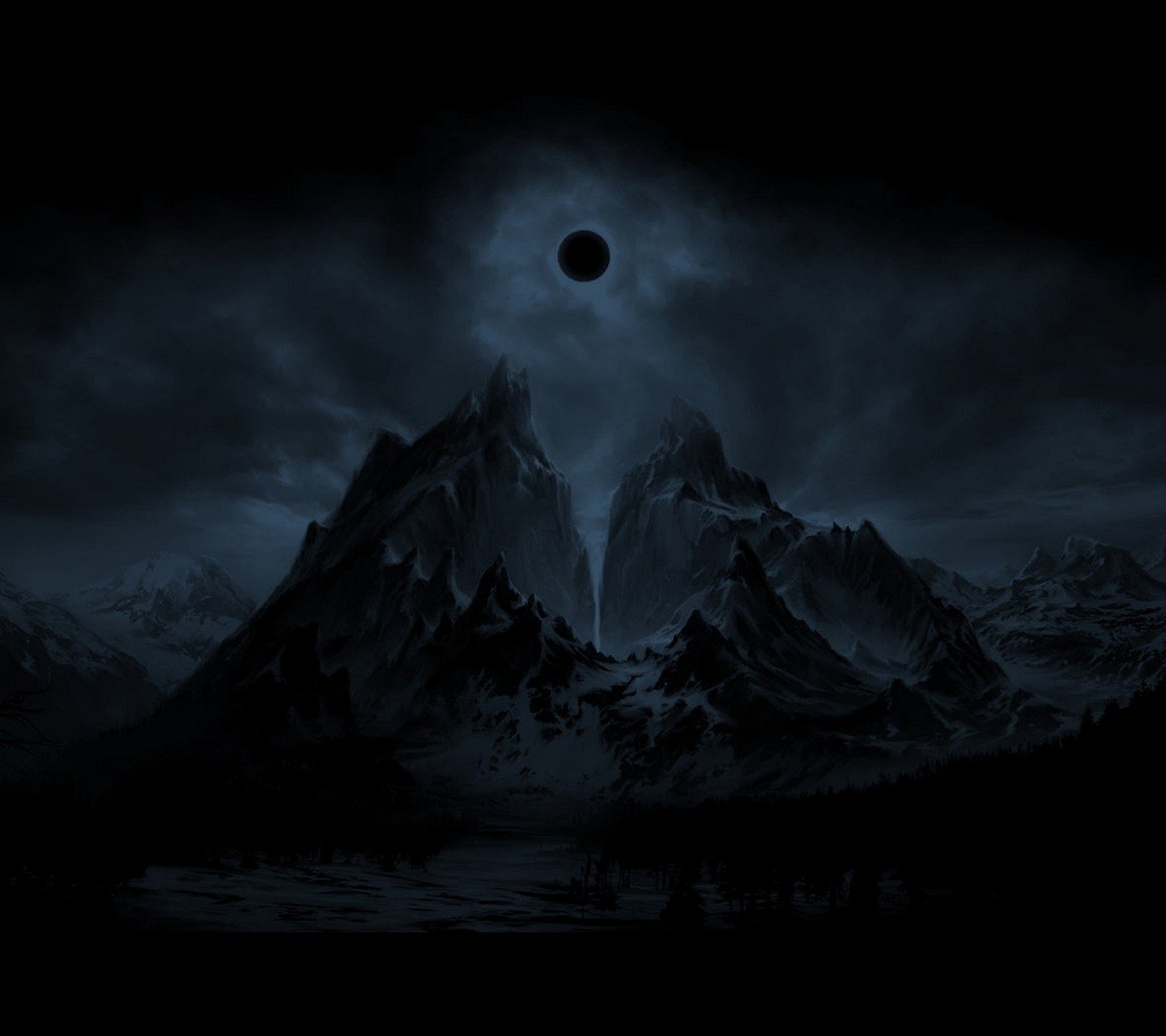 mountain, Eclipse, Night Wallpaper