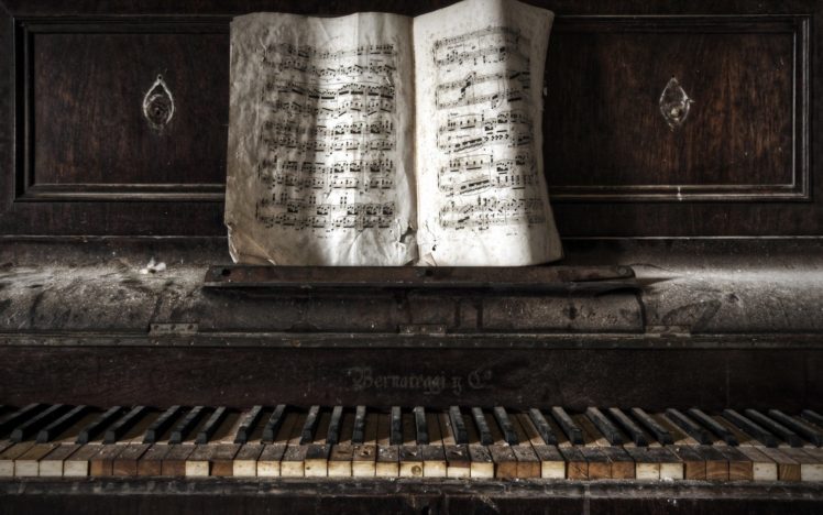 piano, Old, Paper, Abandoned HD Wallpaper Desktop Background