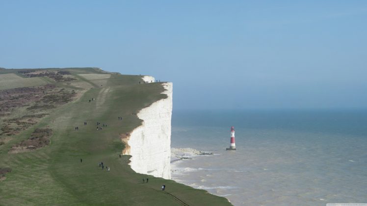 cliff, Lighthouse, Cliffs of Dover HD Wallpaper Desktop Background