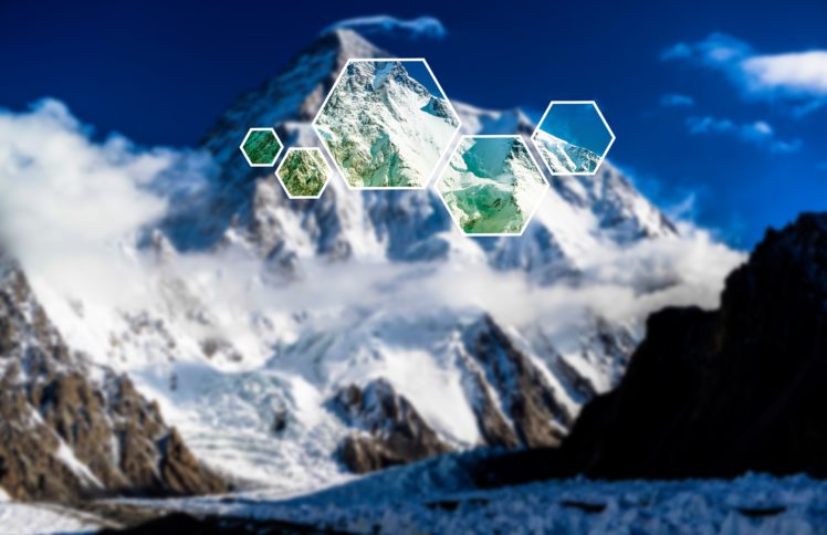 mountain, Hexagon, Blurred HD Wallpaper Desktop Background