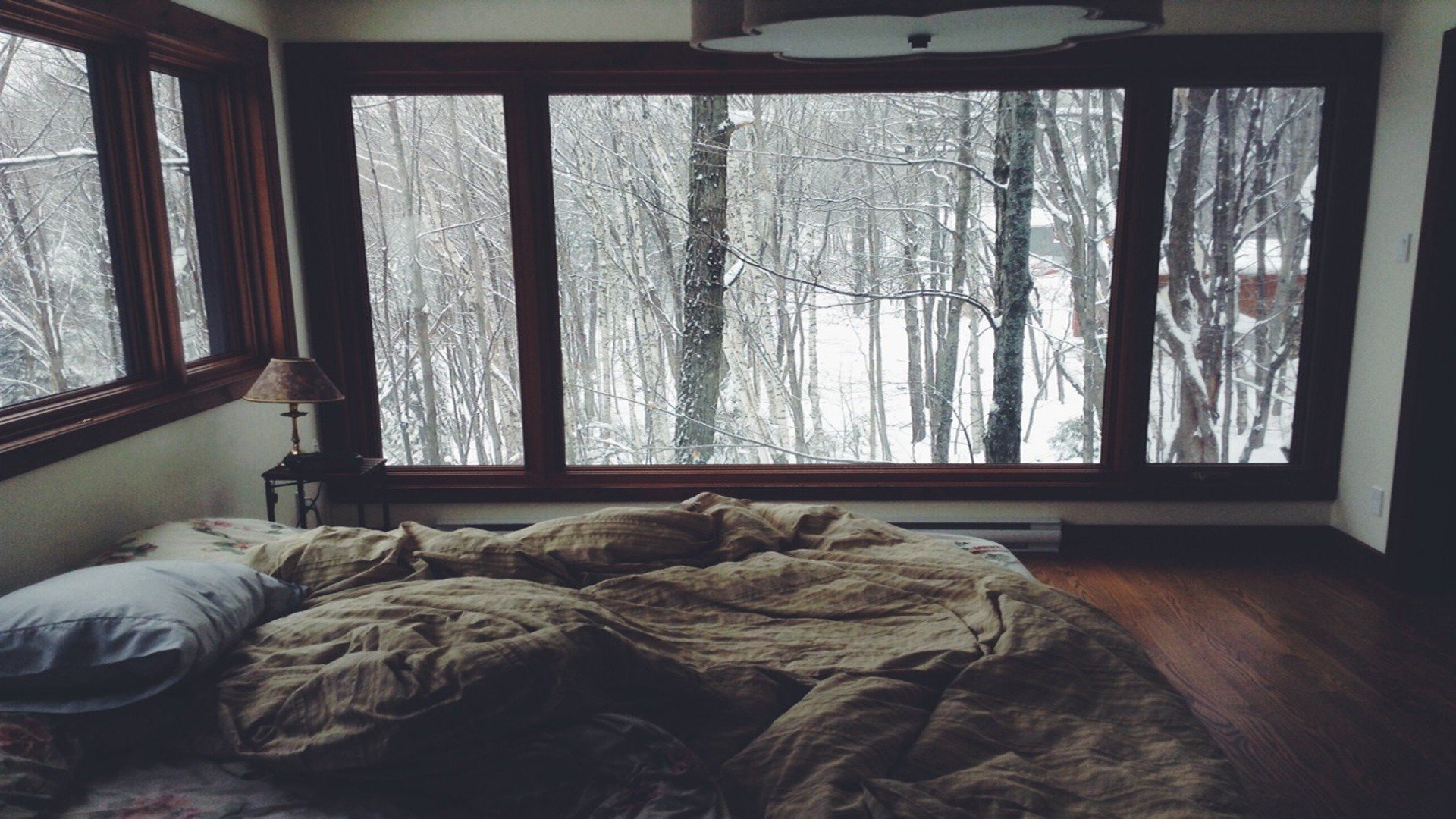 cozy, Snow, Room Wallpaper