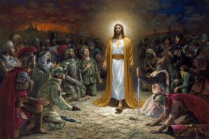 Jesus Christ, Painting, Kneeling, Glowing, Soldier, Warrior, Sword, Jon McNaughton, The Tree of the Knowledge of Good and Evil