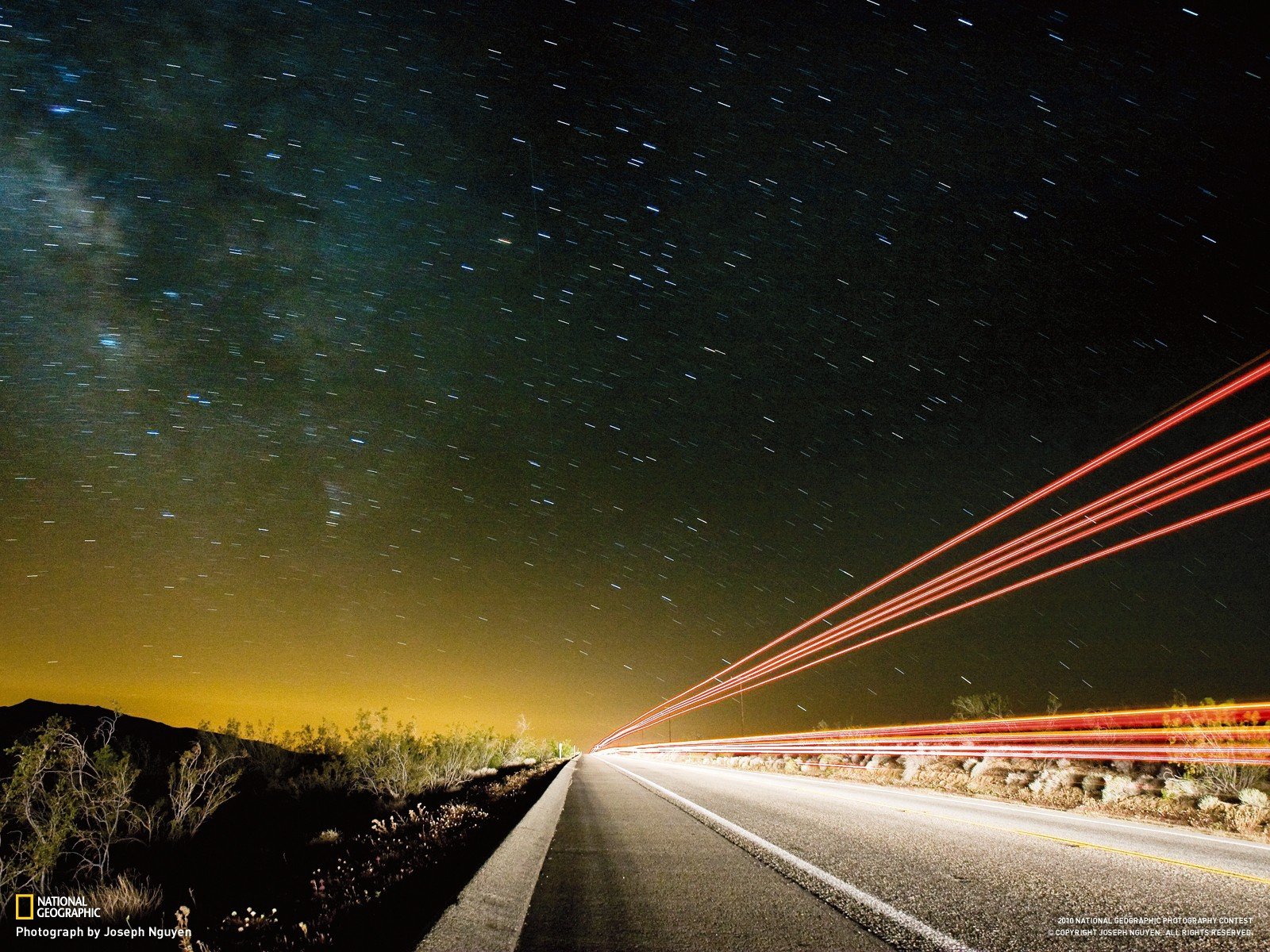National Geographic, Road, Light trails Wallpaper