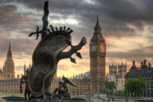 England, Big Ben, Clocktowers, Sculpture, Melting, Clocks, City