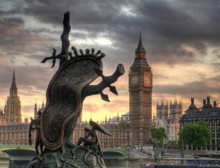 England, Big Ben, Clocktowers, Sculpture, Melting, Clocks, City HD Wallpaper Desktop Background