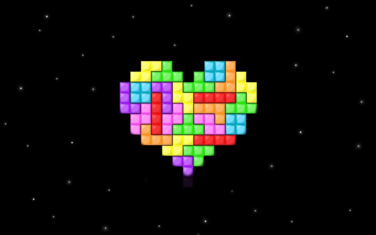 hearts, Tetris HD Wallpaper Desktop Background