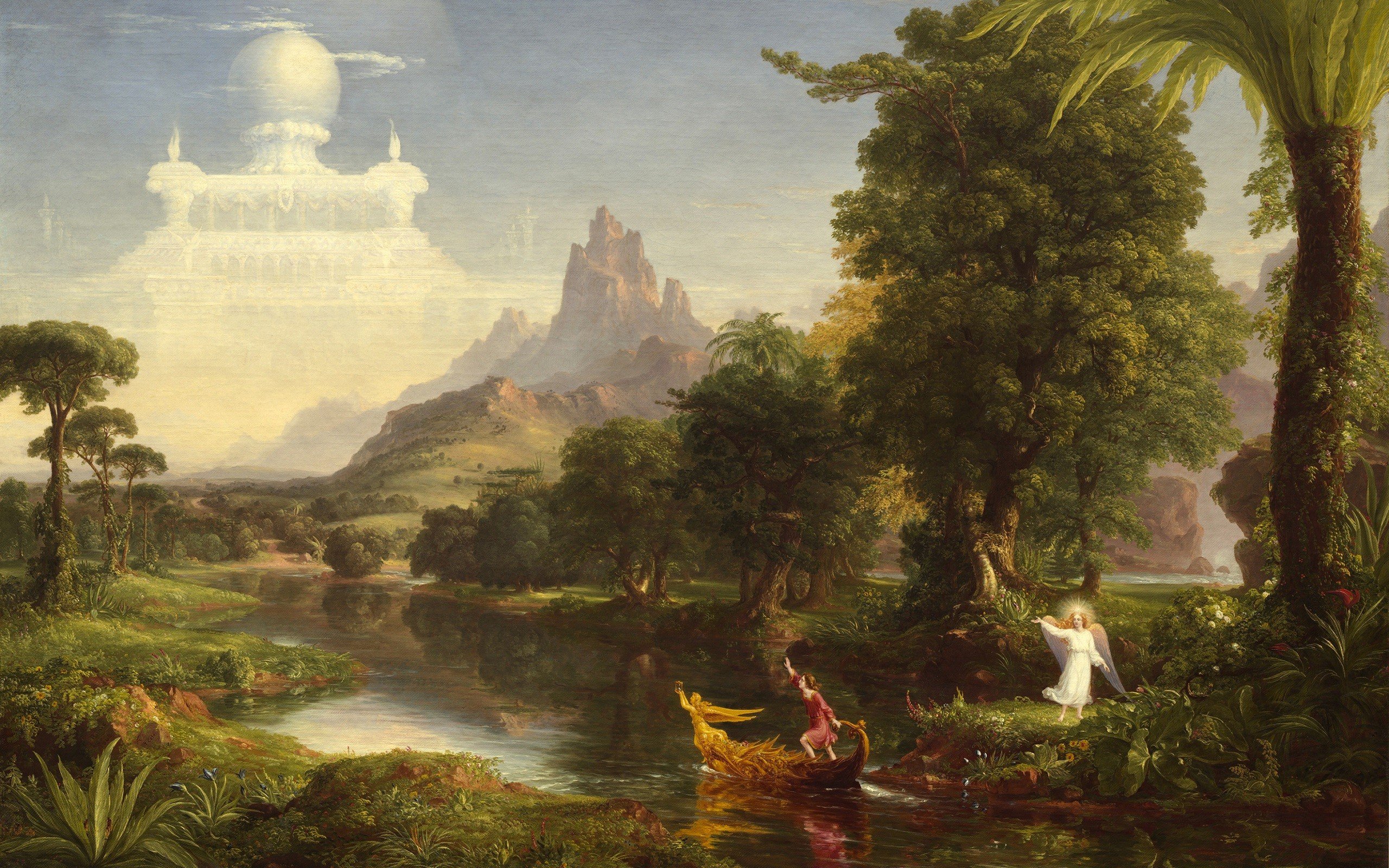 Thomas Cole, The Voyage of Life: Youth, Painting, Classic art Wallpaper