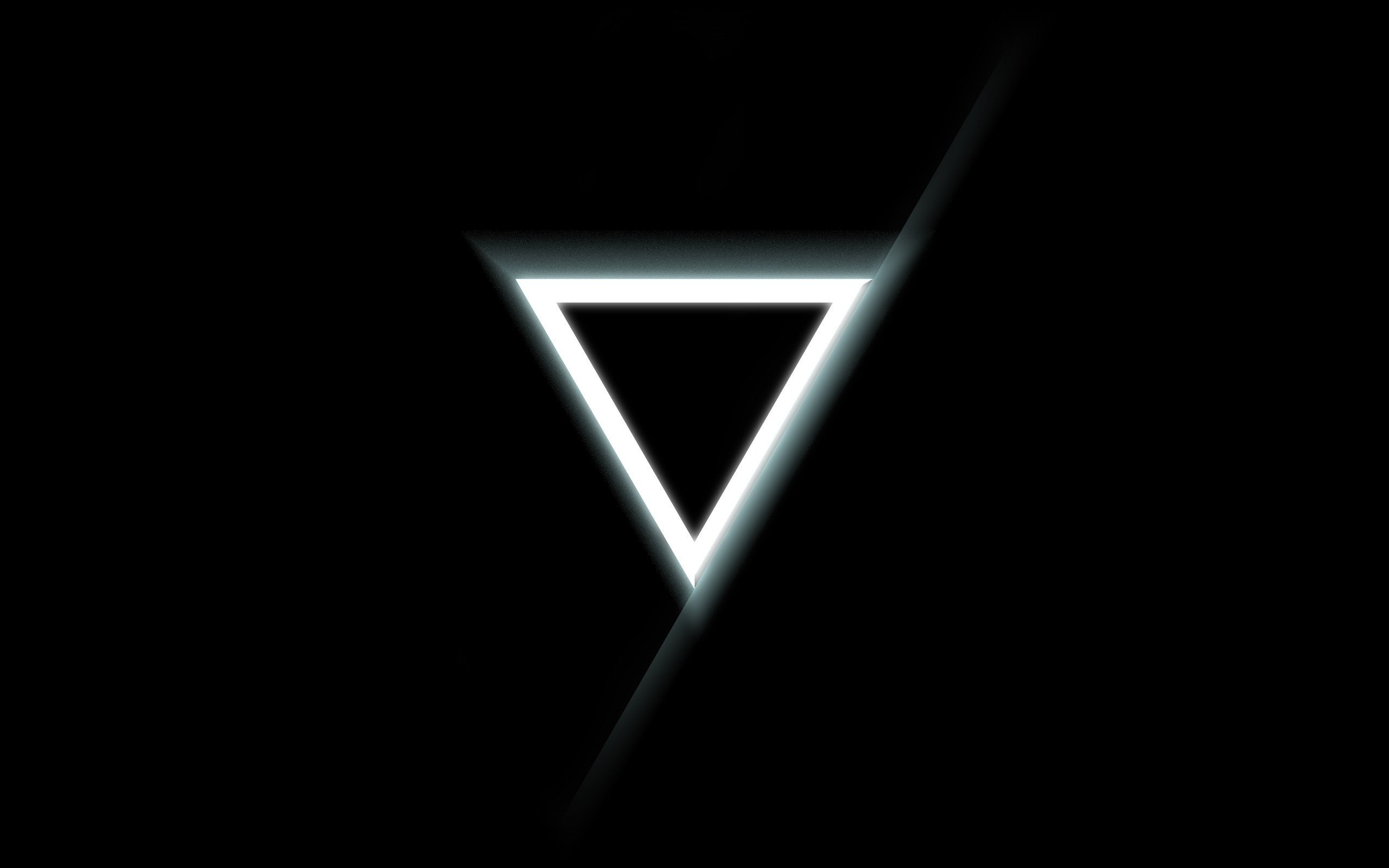 164205 Minimalism Triangle Glowing Black Background 